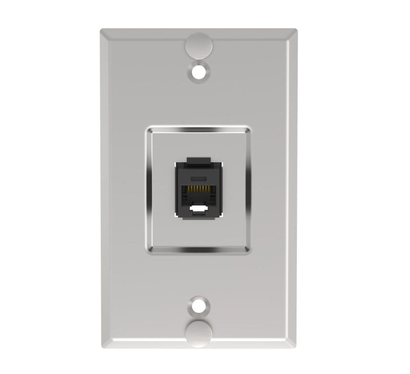 Panduit KWPK5E Keystone CAT5e RJ45 Wall Phone Faceplate, Stainless Steel