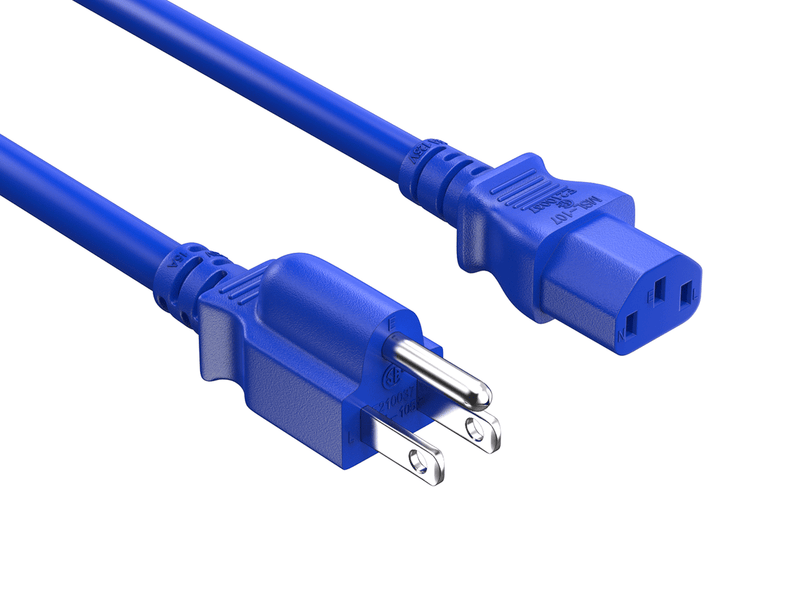 AC Power Cable, 2 Ft., Blue