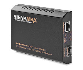 065-1195SFPDR Fiber Media Converter: Signamax, Gigabit RJ45 / Gigabit SFP