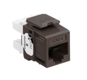 61110-RB6 Modular Jack, Leviton QuickPort eXtreme, CAT6, RJ45, Brown