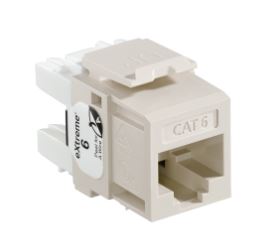 61110-RT6 Modular Jack, Leviton QuickPort eXtreme, CAT6, RJ45, Light Almond