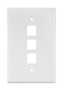 41091-3WN LEVITON Wallplate, QuickPort, Midsize, Single-Gang, 3 Ports, White