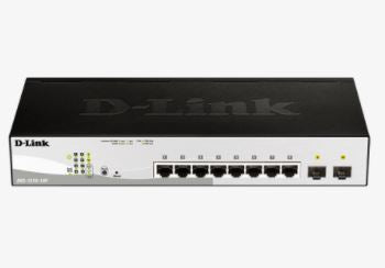 SWI-10-GIG-POE Ethernet Switch: D-Link Web Smart, 10 Port, Gigabit with PoE & BASE-T/SFP Ports