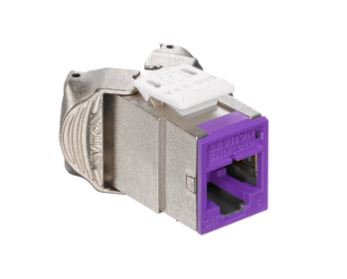 61SJK-RP6 Modular Jack, Leviton QuickPort Atlas-X1, CAT6, RJ45, Shielded, Purple