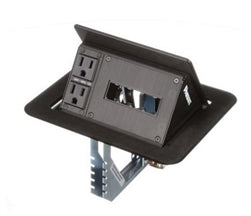 PND110, Panduit MiniCom and Netkey Table Box: Tilt Up Style, Power & Connectivity (MOQ: 1; Increment of 1)