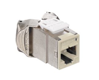 61SJK-RI6 Modular Jack, Leviton QuickPort Atlas-X1, CAT6, RJ45, Shielded, Ivory