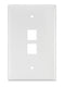 41091-2WN LEVITON Wallplate, QuickPort, Midsize, Single-Gang, 2 Ports, White