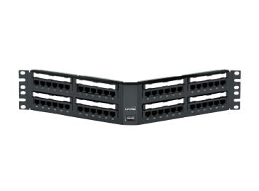 69587-U48 Patch Panel, Leviton, Angled 48 Port, CAT6, Rack Mount