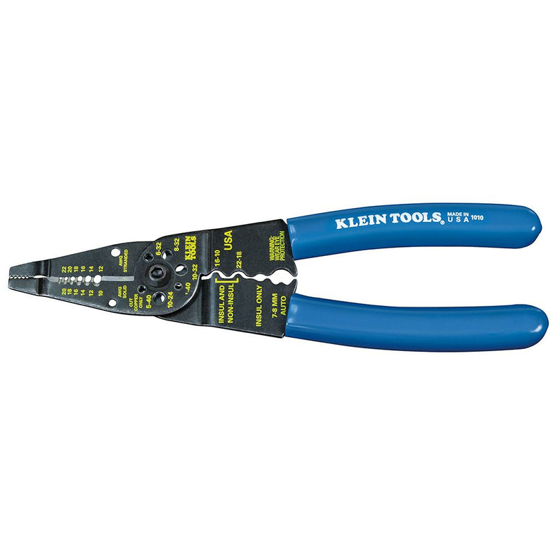 1010 Klein Tools Crimping / Cutting / Stripper Tool, Long-Nose, Cuts & Strips 10-22 AWG Wire1010 Klein Tools Crimping / Cutting / Stripper Tool, Long-Nose, Cuts & Strips 10-22 AWG Wire