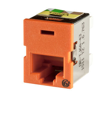 TJ6A-43 Ortronics Modular Jack: Ortronics TracJack, CAT6A, T568A/B, Orange  (MOQ: 20)