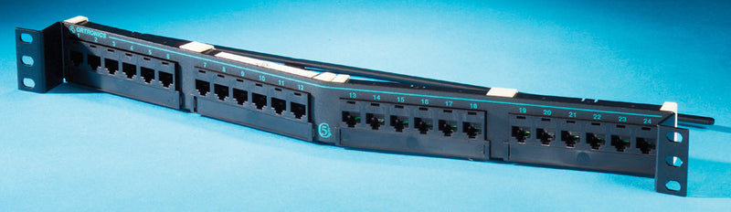 OR-PHA5E6U24 Ortronics Patch Panel, Clarity, Angled, 24 Port, CAT5e, Rack Mount (MOQ: 1)