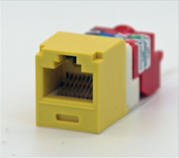 CJ5E88TYL, Panduit Mini-Com Modular Jack: TX5e, CAT5e, RJ45 - Yellow (MOQ: 1; Increment of 1)