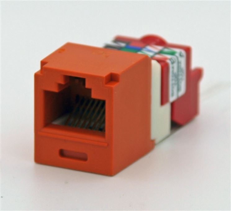 CJ5E88TOR, Panduit Mini-Com Modular Jack: TX5e, CAT5e, RJ45 - Orange (MOQ: 1; Increment of 1)