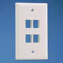 NK4FNWH, Panduit NK,4Pt,SG,FlushMnt.Faceplate, White (MOQ: 1; Increment of 1)