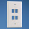 NK4FNWH, Panduit NK,4Pt,SG,FlushMnt.Faceplate, White (MOQ: 1; Increment of 1)