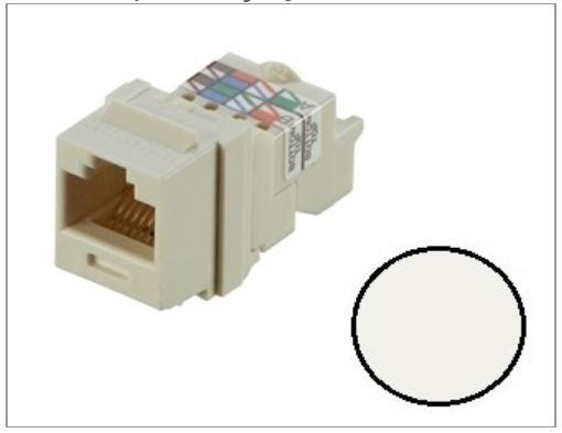 NK6TMIW, Panduit Netkey RJ45, CAT6, Modular Jack, 8-position, 8-wire - Off White (MOQ: 1; Increment of 1)