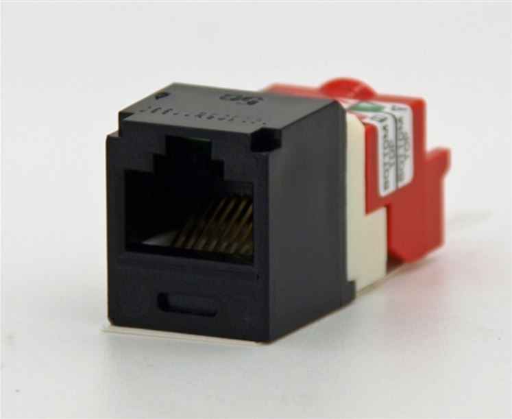 CJ5E88TBL, Panduit Mini-Com Modular Jack: TX5e, CAT5e, RJ45 - Black (MOQ: 1; Increment of 1)