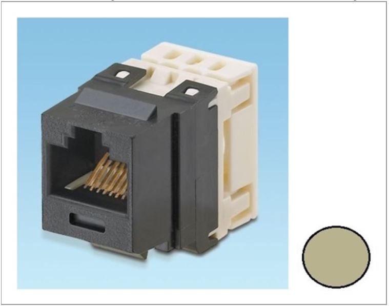 NKP5E88MEI-Q, Panduit Netkey CAT5E, Modular Jack- Electric Ivory (MOQ: 25; Increment of 25)