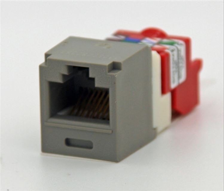 CJ5E88TIG, Panduit Mini-Com Modular Jack: TX5e, CAT5e, RJ45 - Gray (MOQ: 1; Increment of 1)