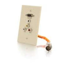 2212-60047-001 Faceplate: Quiktron RapidRun, VGA, 3.5mm, Composite Video & Stereo Audio  - Ivory