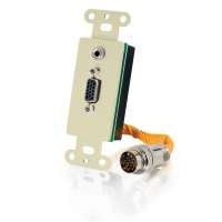 2212-60053-001 Decora Faceplate Insert: Quiktron RapidRun, VGA, 3.5mm  - Ivory