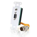 2212-60054-001 Decora Faceplate Insert: Quiktron RapidRun, VGA, 3.5mm  - White