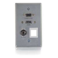 2212-60138-001 Faceplate: Quiktron RapidRun, Optical HDMI, VGA, 3.5mm, Keystone Port