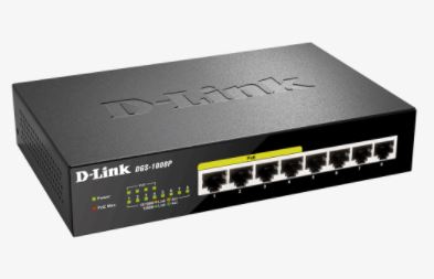 SWI-8-GIG-POE Ethernet Switch: D-Link, 8 Port, Gigabit with PoE