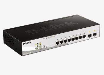 SWI-10-GIG-POE Ethernet Switch: D-Link Web Smart, 10 Port, Gigabit with PoE & BASE-T/SFP Ports