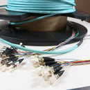 Non-Armored 50/125 Multimode OM3 12 Fiber Pre-Terminated Fiber Optic Cable, Indoor/Outdoor, Plenum, with a Pulling Eye