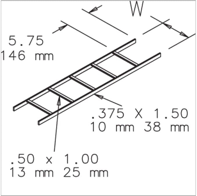 Hoffman LSS18BLK Ladder Rack, 10 Ft. x 18 Inch, Black