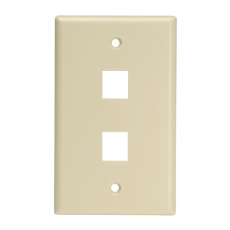 41080-2IL LEVITON Faceplate QuickPort 2 Port, Ivory