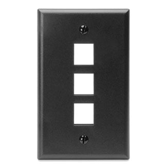 41080-3EP LEVITON Faceplate QuickPort 3 Port, Black