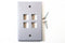 41080-4GP Faceplate: Leviton QuickPort, 4 Port - Gray