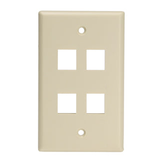 41080-4IL LEVITON Faceplate QuickPort 4 Port, Ivory