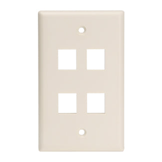 41080-4TL LEVITON Faceplate QuickPort 4 Port, Light Almond