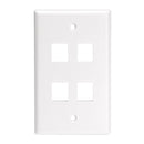 41080-4WL LEVITON Faceplate QuickPort 4 Port, White