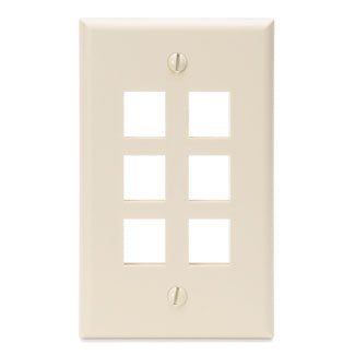 41080-6TP LEVITON Faceplate QuickPort 6 Port, Light Almond