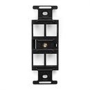 Leviton 41087-QEP QuickPort 106 Frame, Black, 4 Port