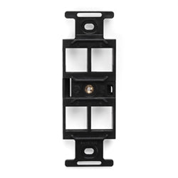 Leviton 41087-QEP QuickPort 106 Frame, Black, 4 Port