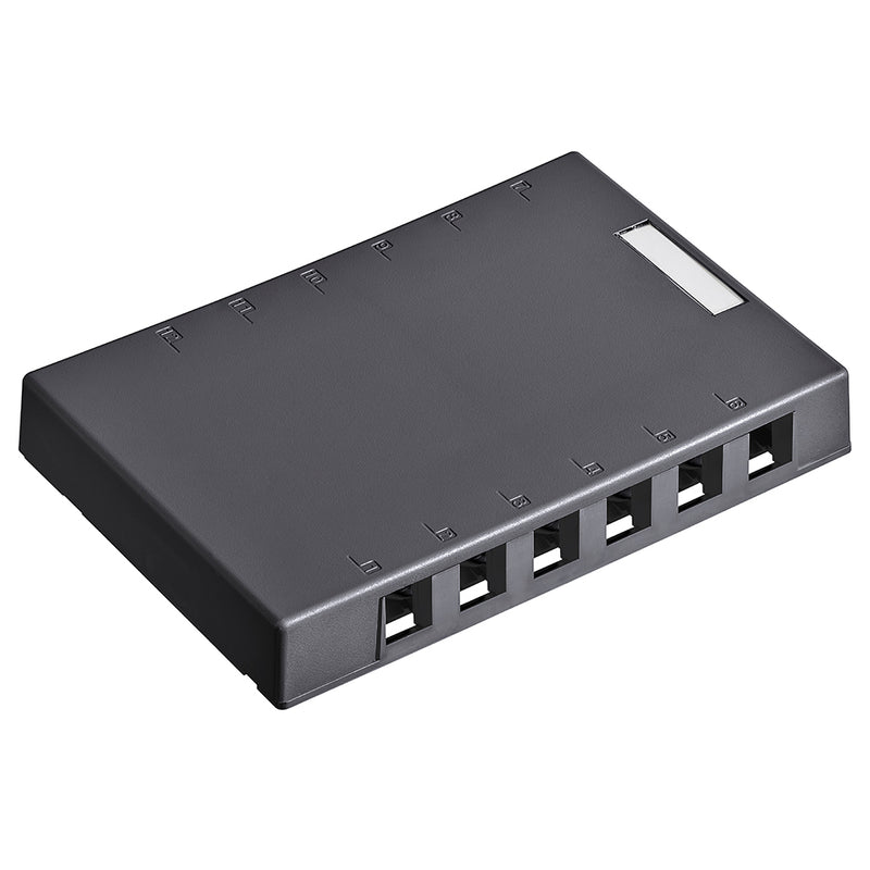 41089-12E Surface Mount Box, Leviton QuickPort, 12 Port, Black