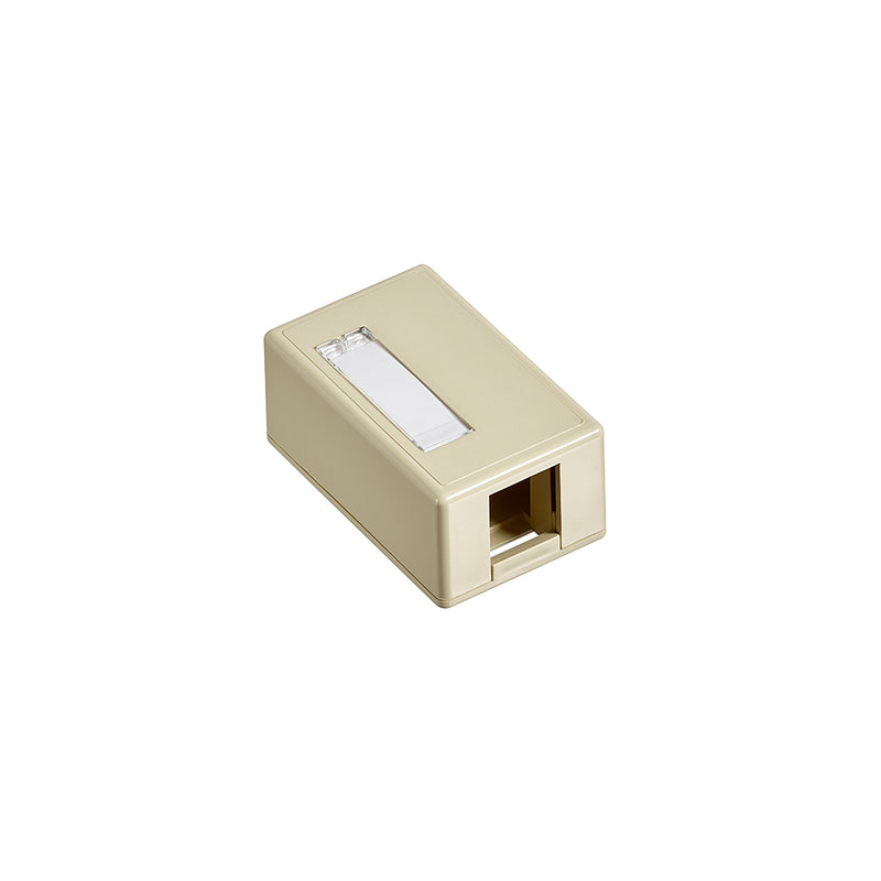 Leviton 41089-1IP QuickPort Surface Mount Box, Ivory, 1 Port