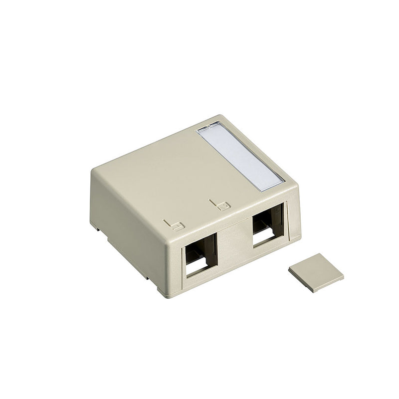 41089-2TP Surface Mount Box, Leviton QuickPort, 2 Port, Lt. Almond