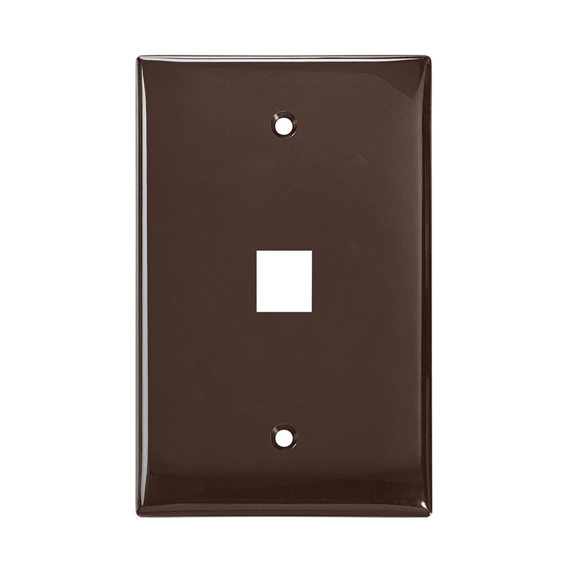 41091-1BN LEVITON Wall Plates, QuickPort, Midsize, Single-Gang, 1 Port, Brown