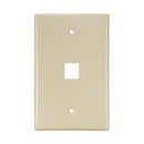 41091-1IN LEVITON Wallplate, QuickPort, Midsize, Single-Gang, 1 Port, Ivory