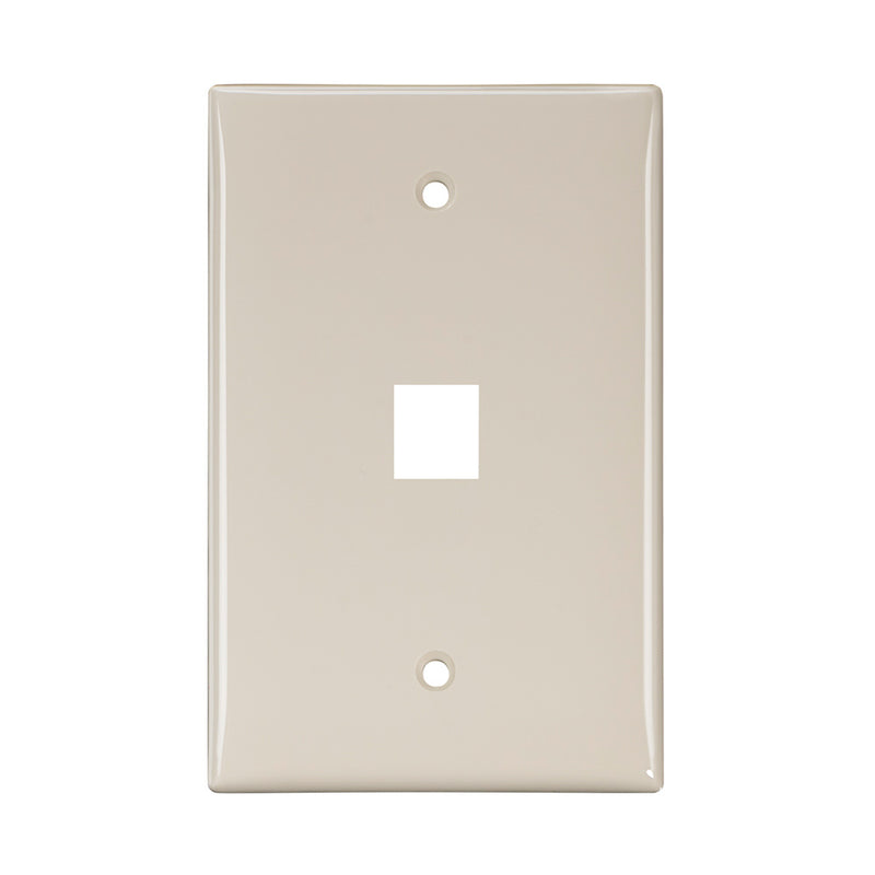 41091-1TN LEVITON Wallplate, QuickPort, Midsize, Single-Gang, 1 Port, Lt. Almond