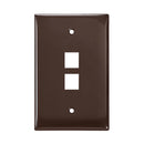 41091-2BN LEVITON Wallplate, QuickPort, Midsize, Single-Gang, 2 Ports, Brown