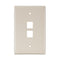 41091-2TN LEVITON Wallplate, QuickPort, Midsize, Single-Gang, 2 Ports, Lt. Almond