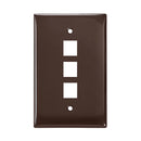 41091-3BN LEVITON Wallplate, QuickPort, Midsize, Single-Gang, 3 Ports, Brown