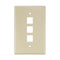 41091-3IN LEVITON Wallplate, QuickPort, Midsize, Single-Gang, 3 Ports, Ivory